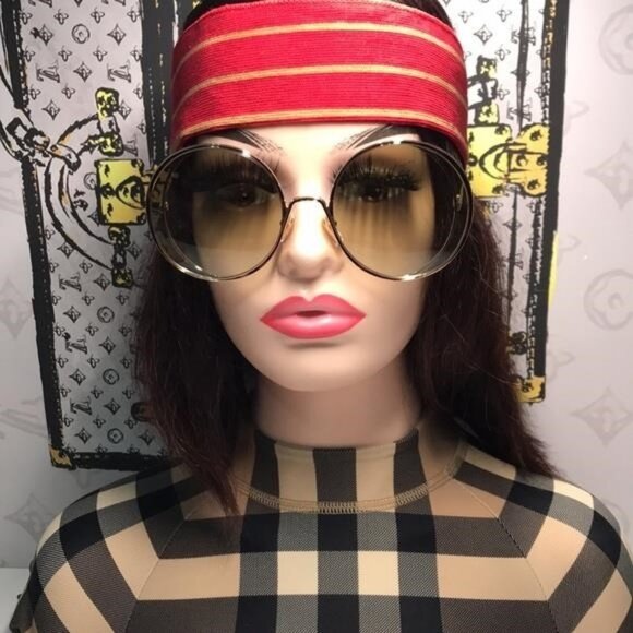 New Original Chloe Gold & Green Round Sunglasses HANAH COLLECTION main image 6